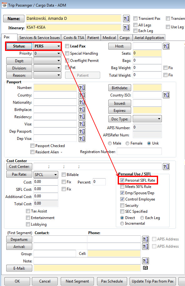 SIFL & Trip Passenger Information – Flight Operations System Help Desk